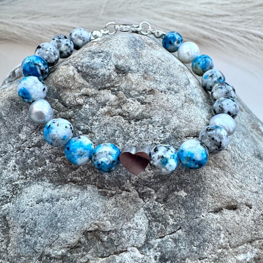 Blue Azurite  Bracelet Friendship   Natural stone Adjustable bracelet